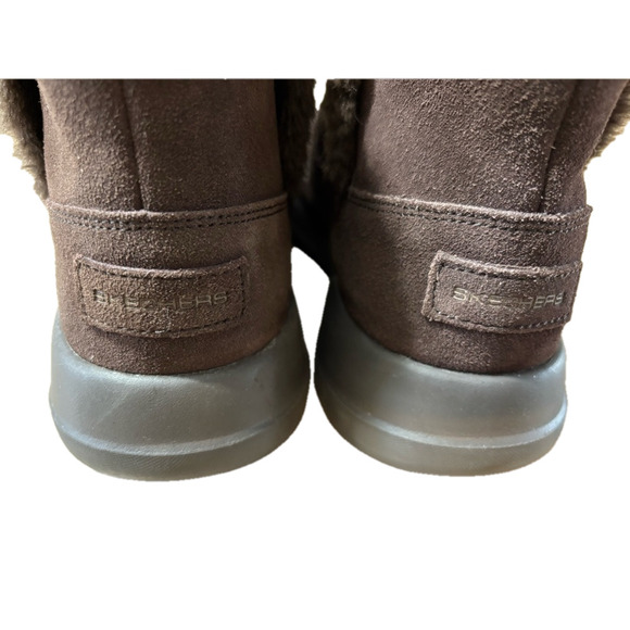 Skechers Brown Suede Fur-Lined Ankle Boots Suede and Faux Fur size 7.5 - Picture 5 of 8